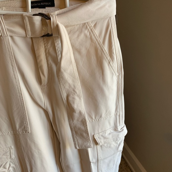 Banana Republic Slim Refined Stretch Cargo Pant in Transition Cream White - Picture 8 of 11